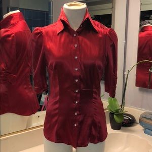 Bebe red Satin blouse